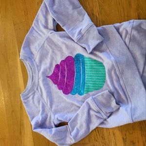 Activelife long sleeve grey sweatshirt with crossover hem and glitter cupcake 8